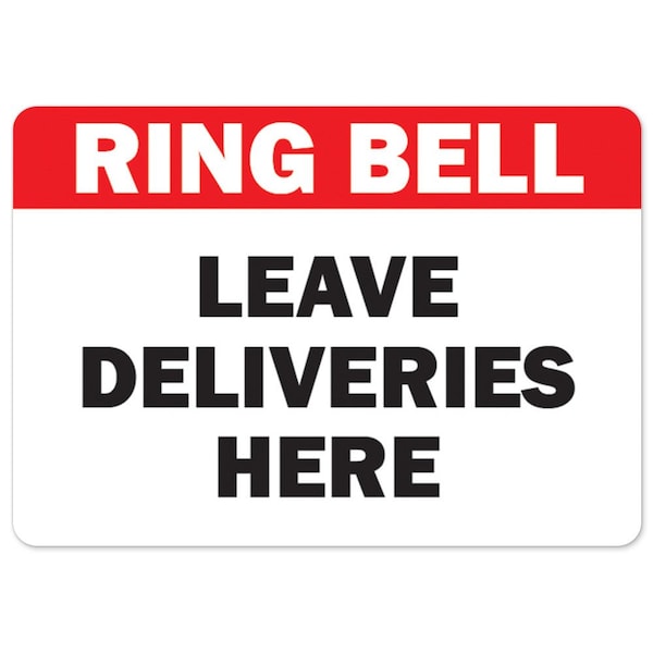Public Safety, 48" Height, Peel And Stick Wall Graphic, 36" x 48", Ring Bell Leave Deliveries Here